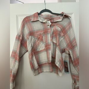 Cropped light weight flannel